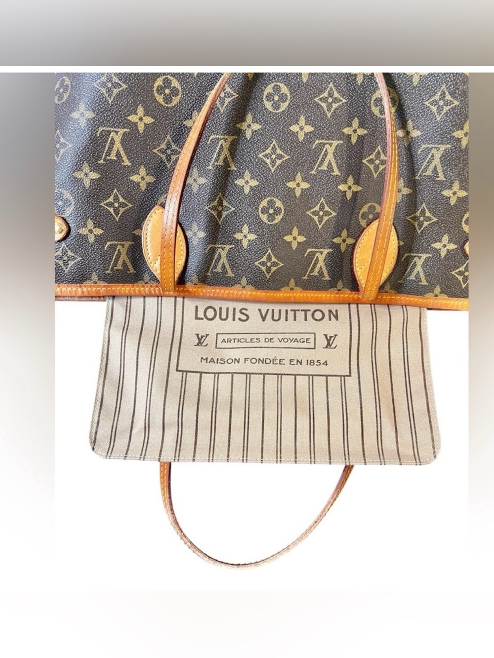 Louis Vuitton 2017 Neverfull NM Tote Monogram Canvas MM Shoulder Bag 18X11 - Picture 8 of 12